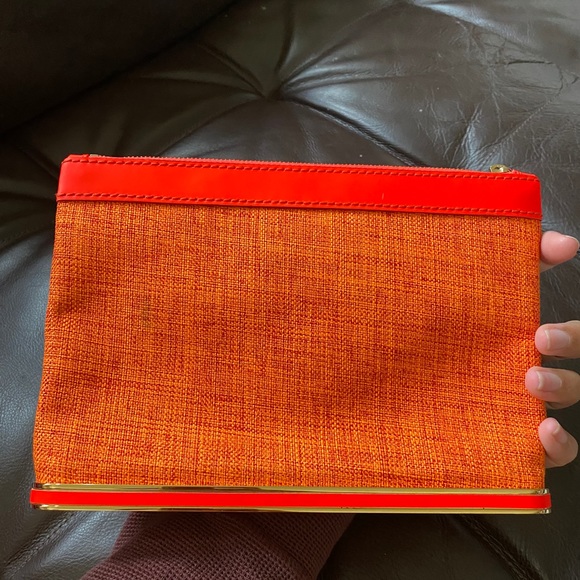 Charlotte Olympia Linen Orange Clutch - Picture 2 of 6